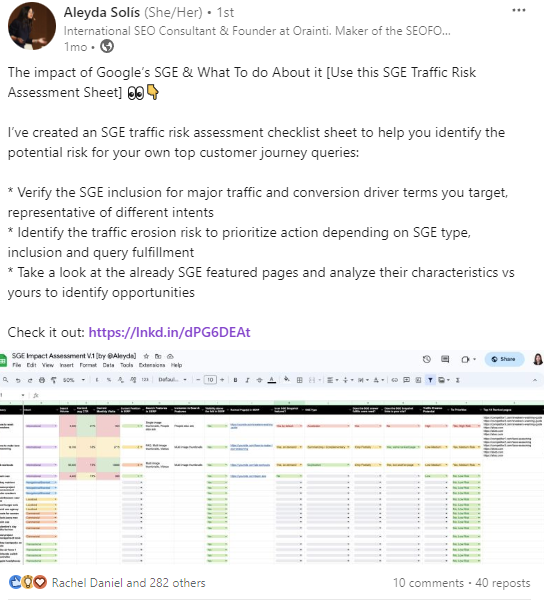 SGE assessment tracker