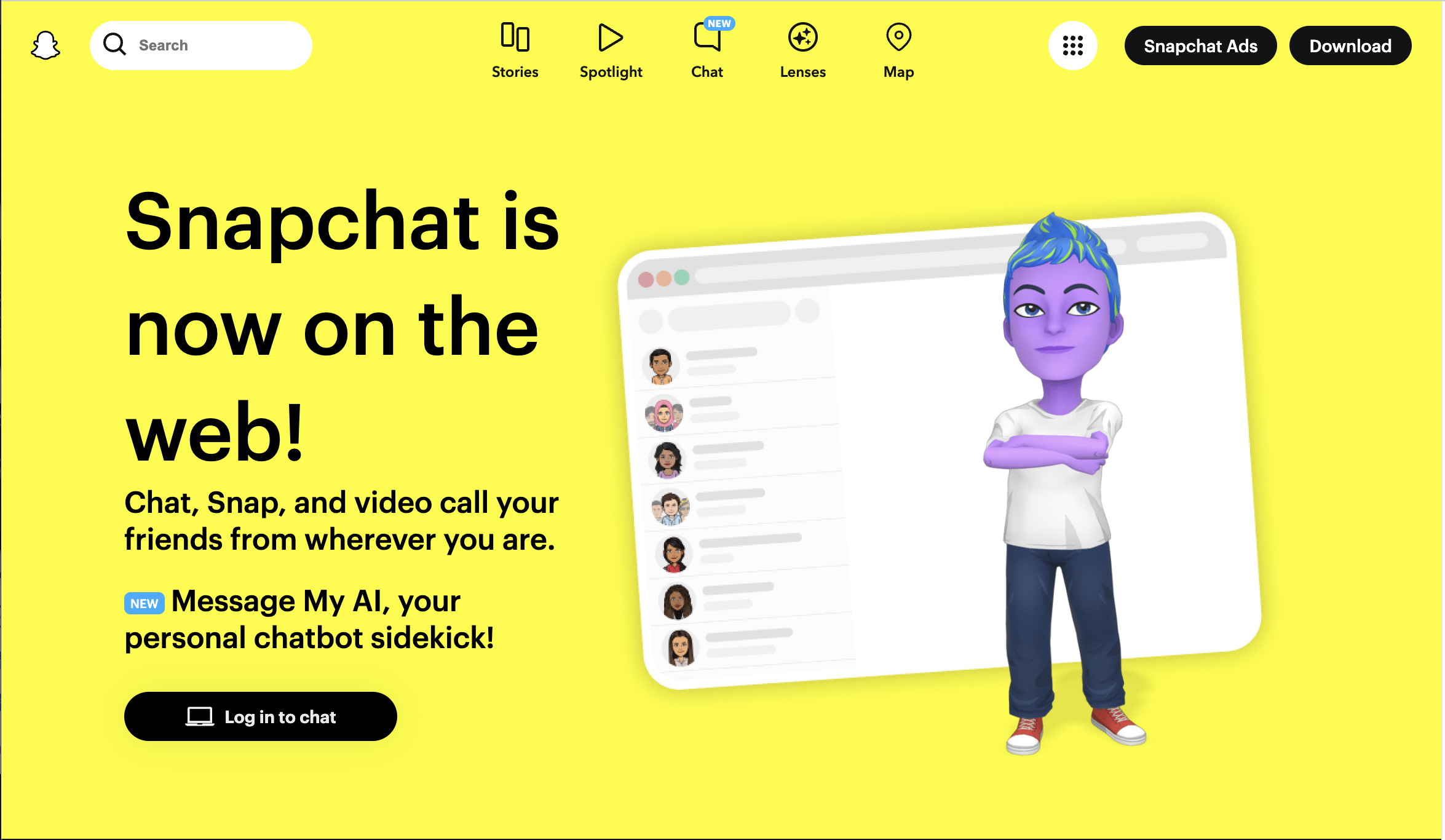 Snapchat landing page