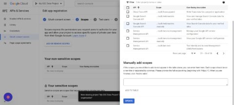 step 5 add gsc api scope