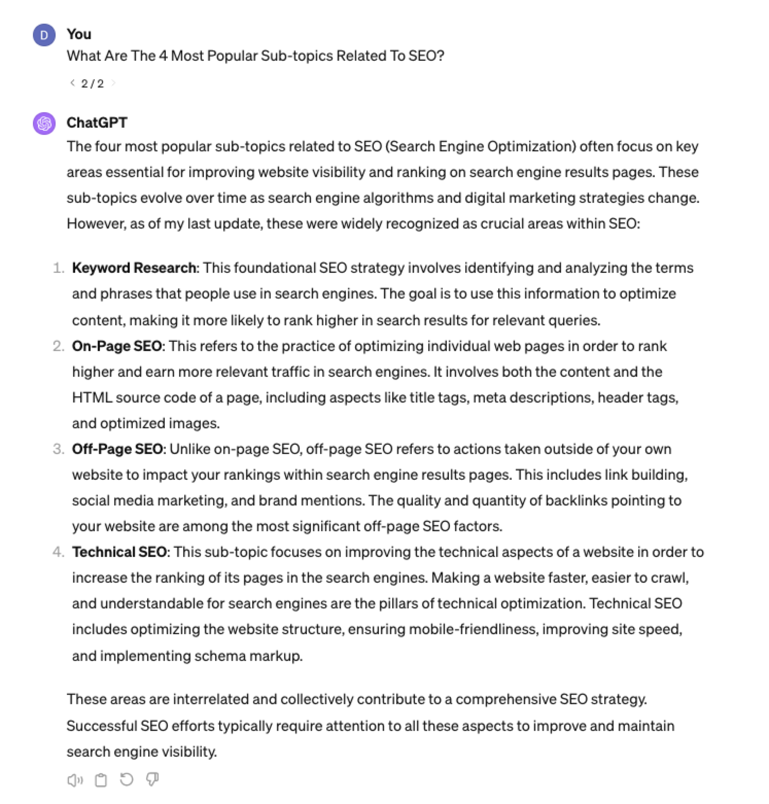 chatgpt keyword research prompts subtopics related to topic