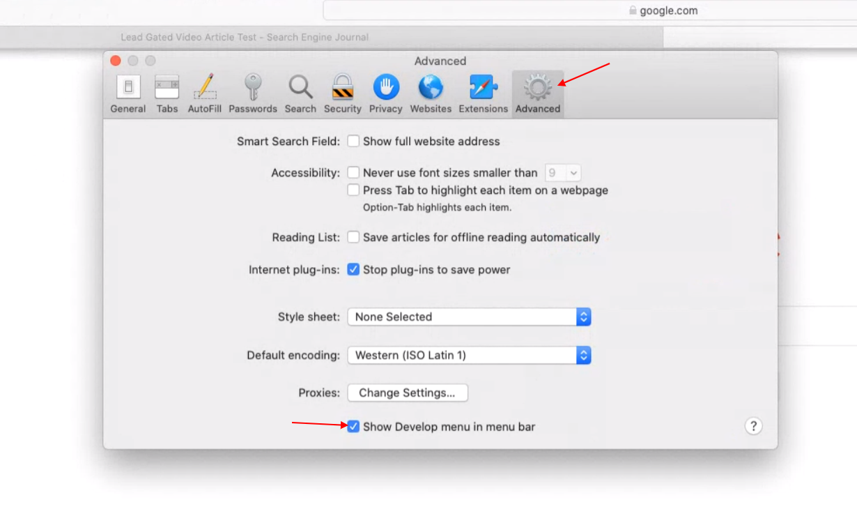 Settings on Mac