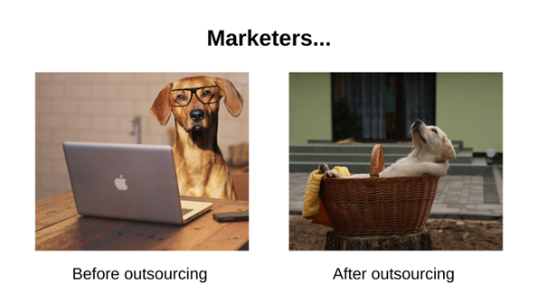 Marketers before and after outsourcing