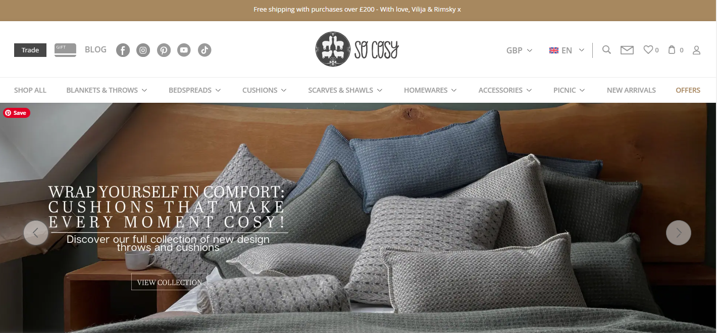 So Cosy home page