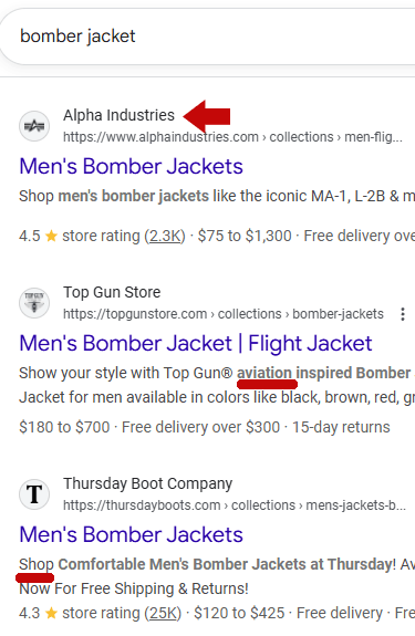 Screenshot of SERPs showing how Google interprets a keyword phrase and web pages