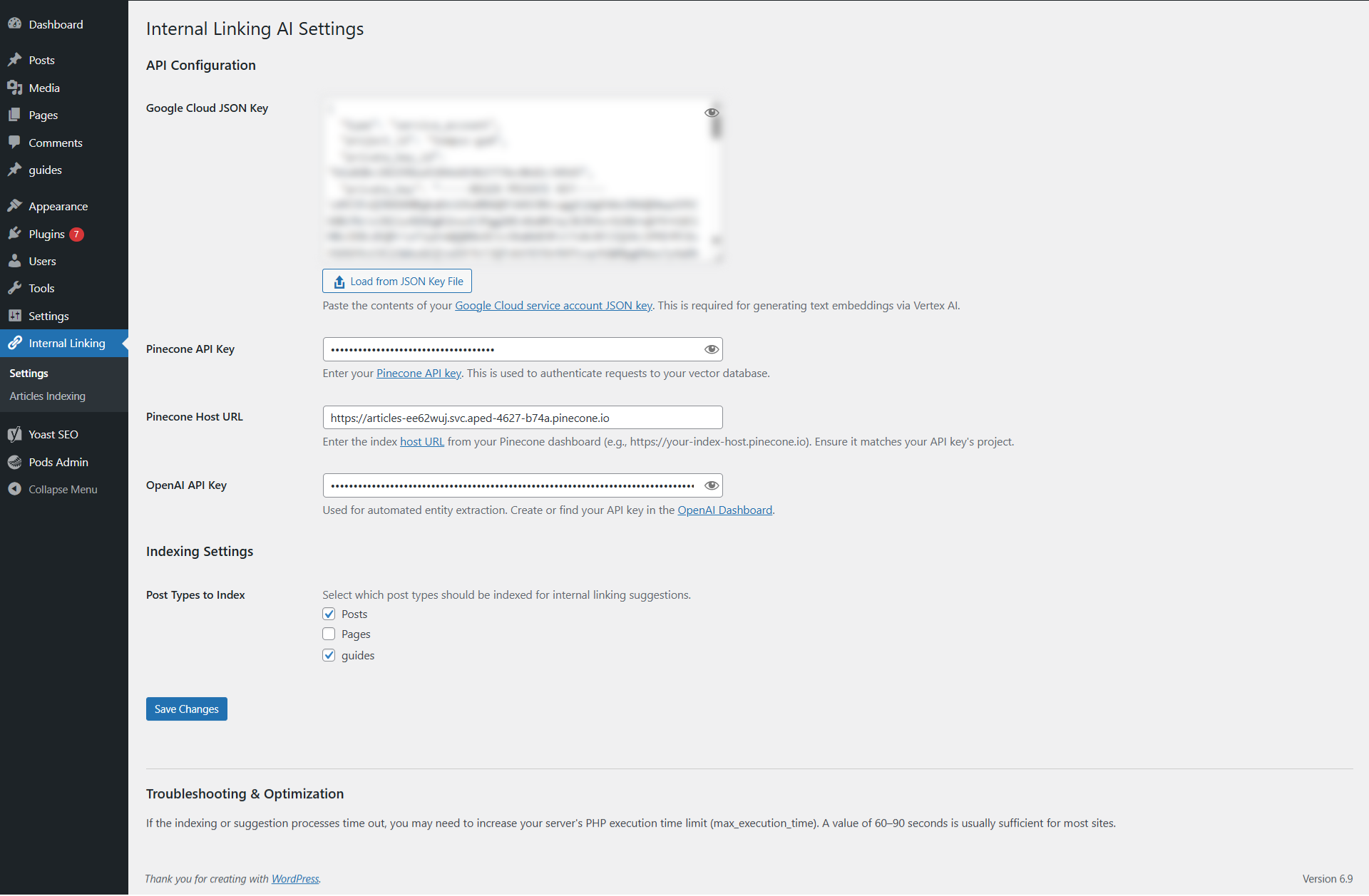 Plugin Settings Page (Image from author, December 2025)