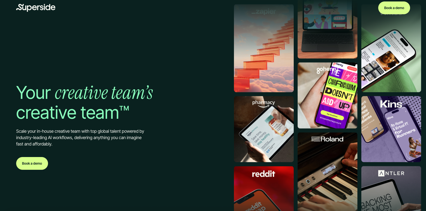 landing page visuals example