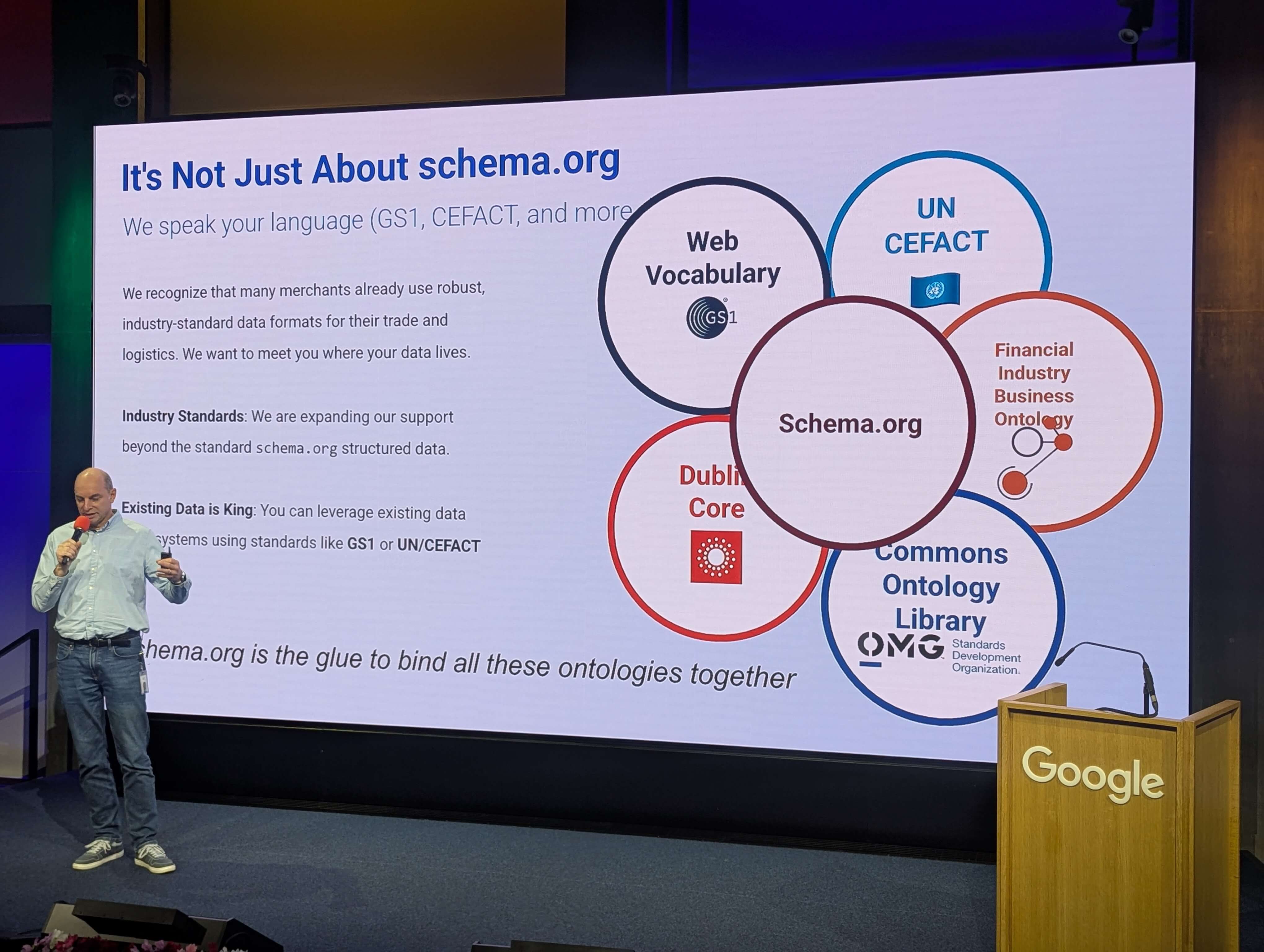 Pascal Fleury presenting structured data options at Search Central Live Zurich December 2025