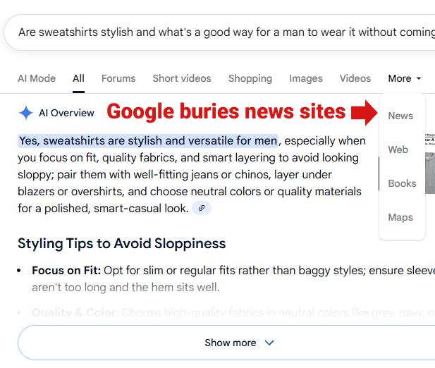How Google hides expert web pages.